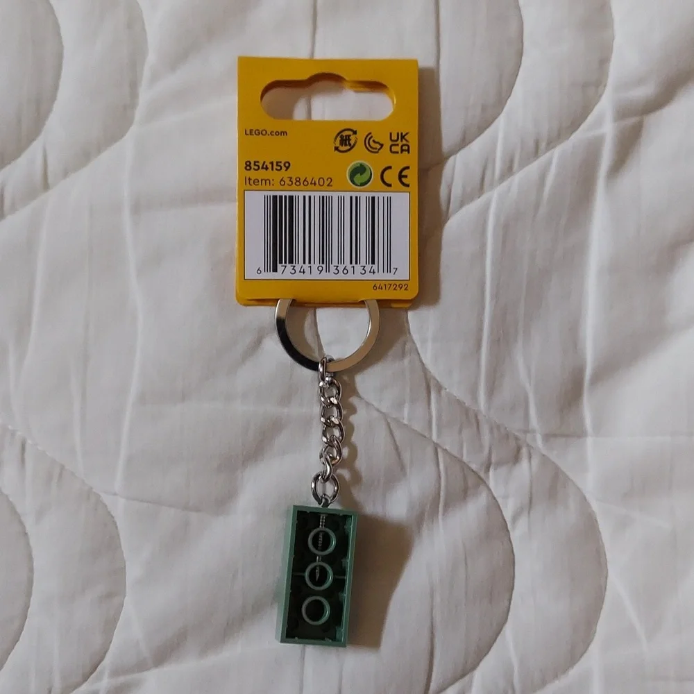 LEGO Sand Green Brick Tile Keychain Bag Charm BNWT RETIRED FINAL SALE